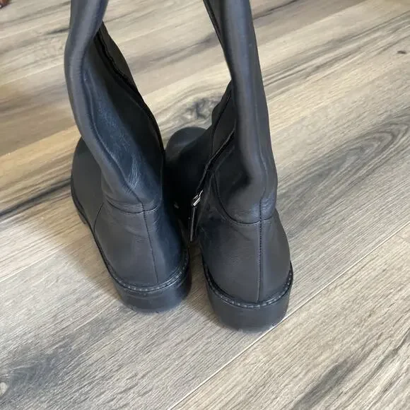 Michael Kors Collection Italy Chesley Over The Knee Boots Leather Black Size 38 - Picture 13 of 16